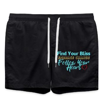 Find your Bliss, Embrace Change, Follow your Heart - Badeshorts - Schwarz - Vorne - AI Model Male 185 light (185cm)