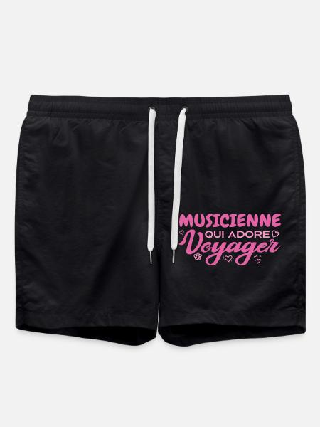 Globetrotting musician with a passion for travel - Swim Trunks - black