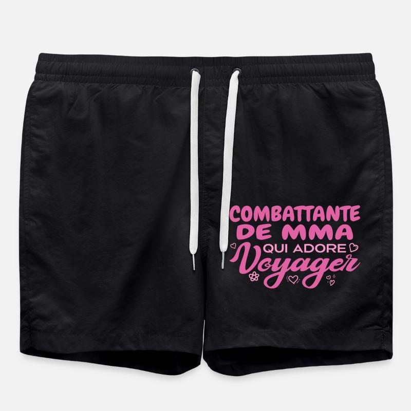 Passionate globetrotting MMA fighter - Swim Trunks - black