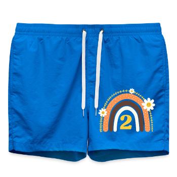 2e anniversaire rainbow jaune - Short de bain - cobalt blue - Devant