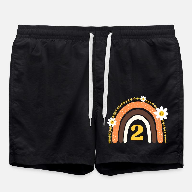 2e anniversaire rainbow jaune - Short de bain - noir
