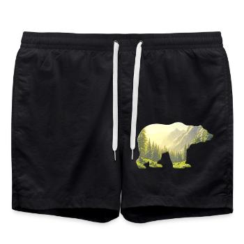Bear 🐻 - Swim Trunks - black - Front - AI Model Male 185 light (185cm)