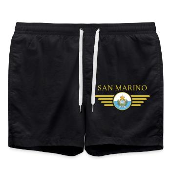 J’aime Saint-Marin, T-shirt design de style élégance - Short de bain - noir - Devant - AI Model Male 185 light (185cm)