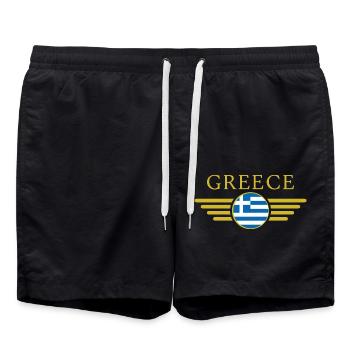 J’aime la Grèce, Style Design T-Shirt - Short de bain - noir - Devant - AI Model Male 185 light (185cm)