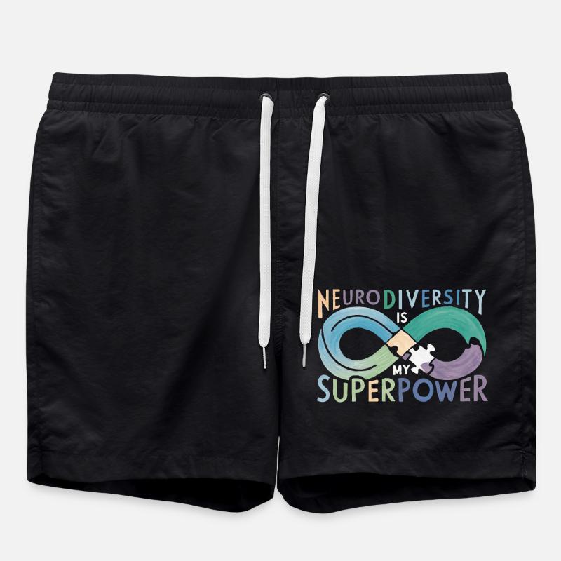 Neurodiversity is My Superpower - Swim Trunks - black