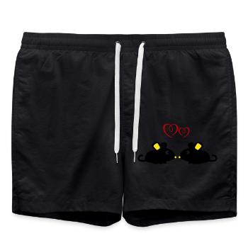 Cute Mice - Swim Trunks - black - Front - AI Model Male 185 light (185cm)
