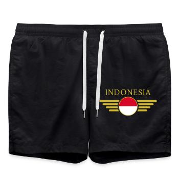 Ich liebe Indonesien, Stil Design T-Shirt - Badeshorts - Schwarz - Vorne - AI Model Male 185 light (185cm)