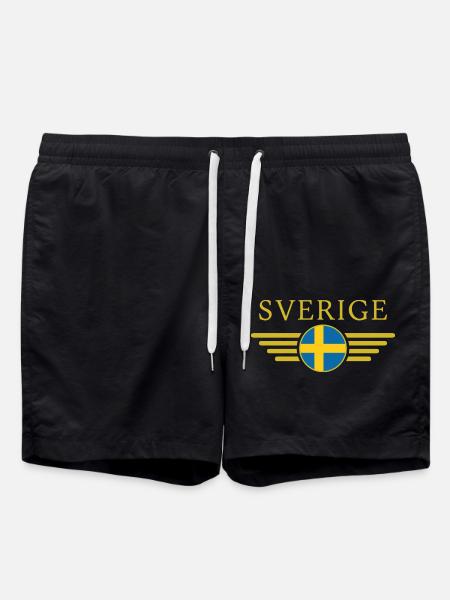 Ich liebe Schweden, Eleganz Stil Design T-Shirt - Badeshorts - Schwarz