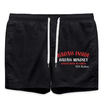 100% Badass, Badass à l’intérieur - Short de bain - noir - Devant - AI Model Male 185 light (185cm)