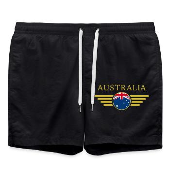 Ich liebe Australien, Eleganz Stil Design T-Shirt - Badeshorts - Schwarz - Vorne - AI Model Male 185 light (185cm)