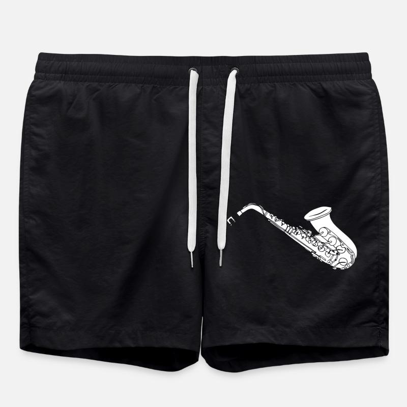 Sax saxophone saxophone - Swim Trunks - black
