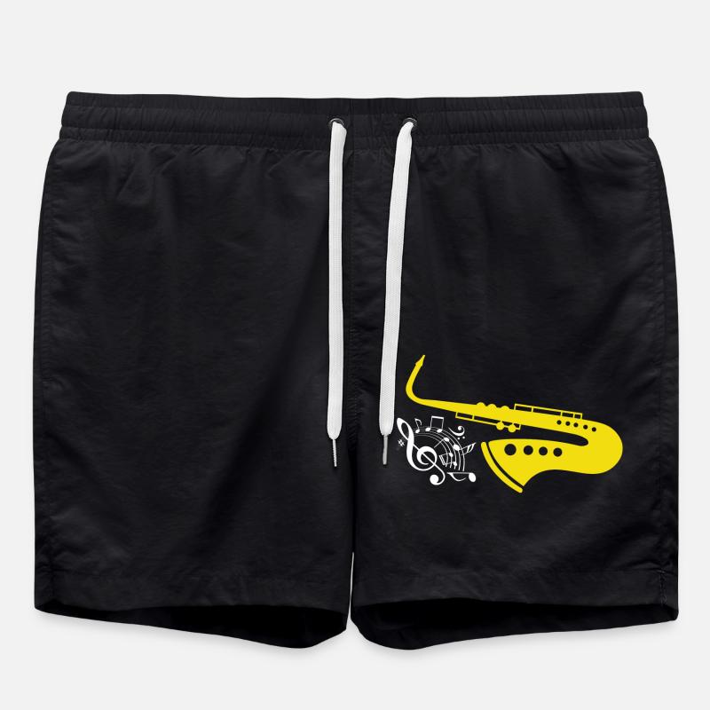 Saxophon Saxophon Saxophon - Badeshorts - Schwarz