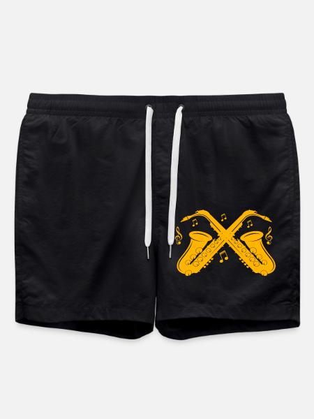 Sax saxophone saxophone - Swim Trunks - black