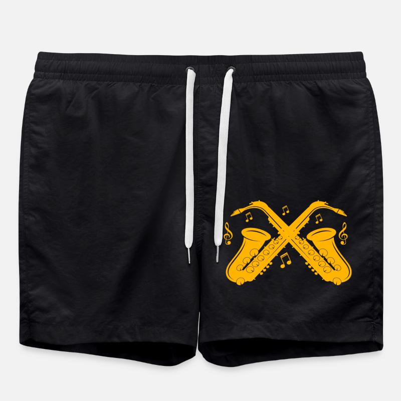 Sax saxophone saxophone - Swim Trunks - black