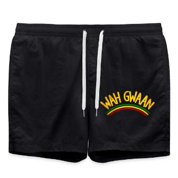 Wah Gwaan - Short de bain - noir - Devant - AI Model Male 185 light (185cm)