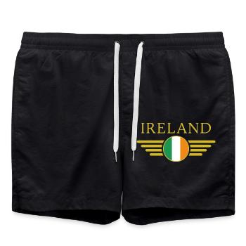 I Love Ireland Elegance Style Design T-Shirt - Swim Trunks - black - Front - AI Model Male 185 light (185cm)