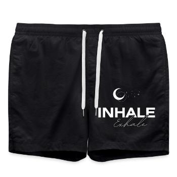 INHALE Exhale – Mondphasen für Yogis - Badeshorts - Schwarz - Vorne - AI Model Male 185 light (185cm)