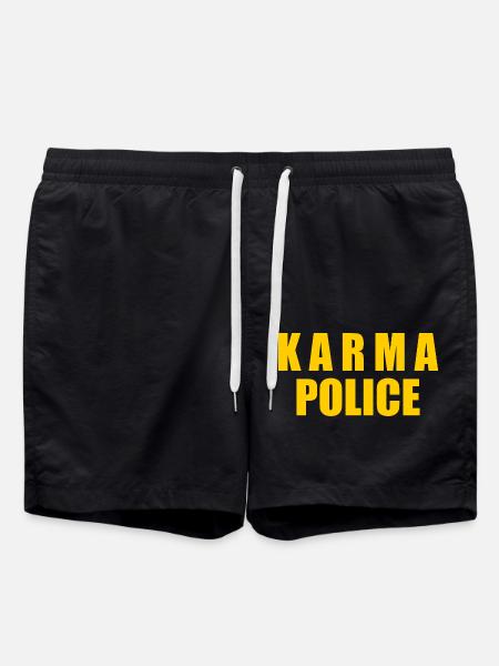 Karma police - Swim Trunks - black