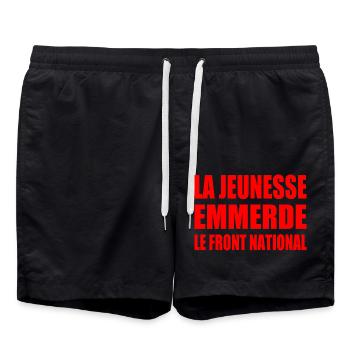 Fuck the National Front - Swim Trunks - black - Front - AI Model Male 185 light (185cm)