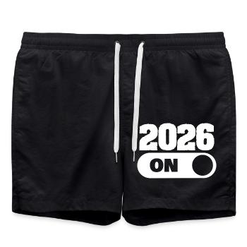 Year 2026 - Swim Trunks - black - Front - AI Model Male 185 light (185cm)