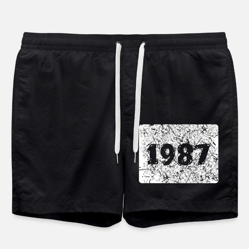 Année 1987 - Short de bain - noir