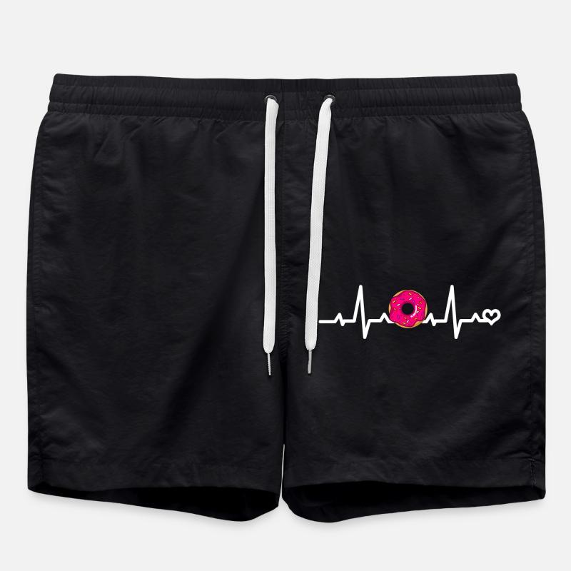 Pink Donut Love - Swim Trunks - black