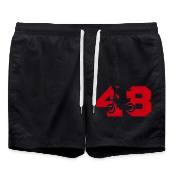 Moto 48 Biker - Badeshorts - Schwarz - Vorne - AI Model Male 185 light (185cm)