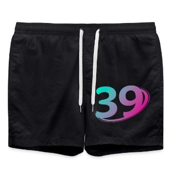 Number 39 multicolor - Swim Trunks - black - Front - AI Model Male 185 light (185cm)