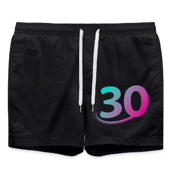 Number 30 multicolor - Swim Trunks - black - Front - AI Model Male 185 light (185cm)