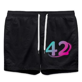 Number 42 multicolor - Swim Trunks - black - Front - AI Model Male 185 light (185cm)