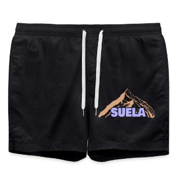 Geschenkidee Suela - Badeshorts - Schwarz - Vorne - AI Model Male 185 light (185cm)