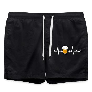 Beer Heart Line - Swim Trunks - black - Front - AI Model Male 185 light (185cm)