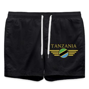 J’aime la Tanzanie, T-Shirt Design Style Élégance - Short de bain - noir - Devant - AI Model Male 185 light (185cm)