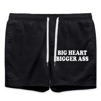 big heart bigger ass - Badeshorts - Schwarz - Vorne - AI Model Male 185 light (185cm)