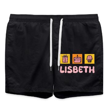 Prénom Lisbeth - Short de bain - noir - Devant - AI Model Male 185 light (185cm)