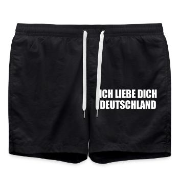 ich liebe dich deutschland - Badeshorts - Schwarz - Vorne - AI Model Male 185 light (185cm)