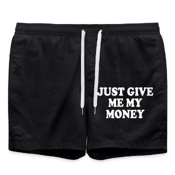 just give me my money - Short de bain - noir - Devant - AI Model Male 185 light (185cm)