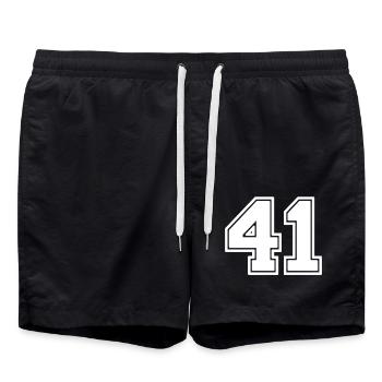 Nummer 41 - Badeshorts - Schwarz - Vorne - AI Model Male 185 light (185cm)