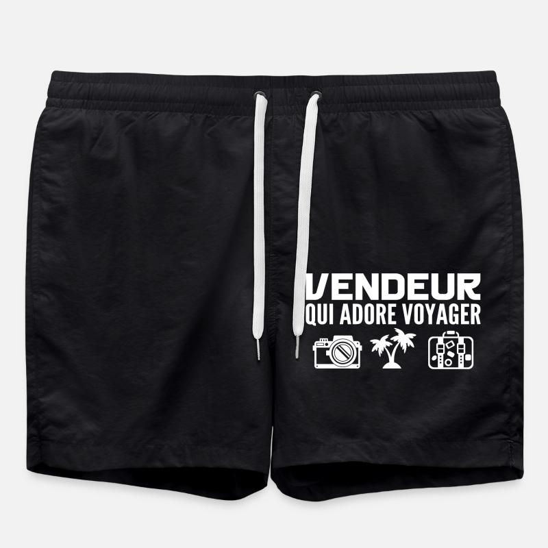 Voyageurs & Vendeurs : Passion & Découverte - Short de bain - noir