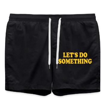lets do something - Swim Trunks - black - Front - AI Model Male 185 light (185cm)