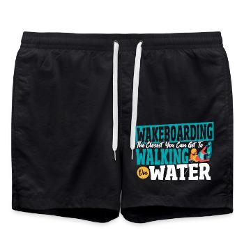 Wasserski, Sport, Wassersport, Wakeboarden - Badeshorts - Schwarz - Vorne - AI Model Male 185 light (185cm)