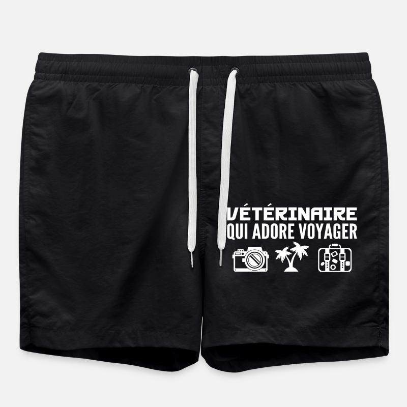 Travelers & Veterinarians: Passion & Discovery - Swim Trunks - black
