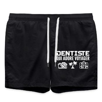 Reisende & Zahnärzte: Leidenschaft & Entdeckung - Badeshorts - Schwarz - Vorne - AI Model Male 185 light (185cm)