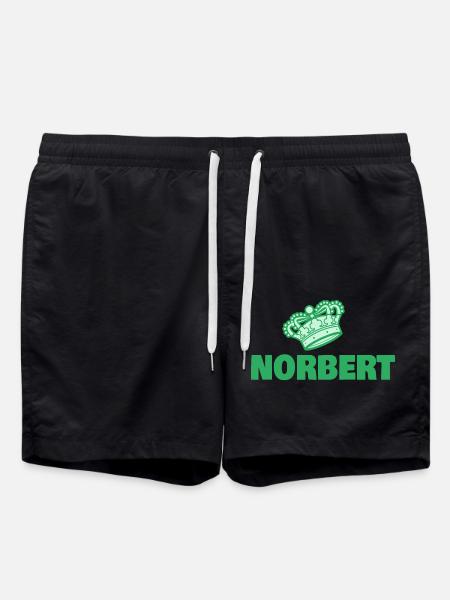 First name Norbert - Swim Trunks - black