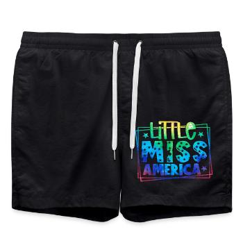 Little Miss Independent 4th of July - Swim Trunks - black - Front - AI Model Male 185 light (185cm)