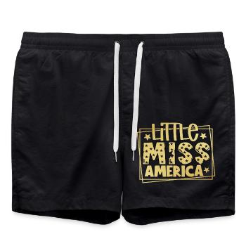 Little Miss America 4. Juli - Badeshorts - Schwarz - Vorne - AI Model Male 185 light (185cm)