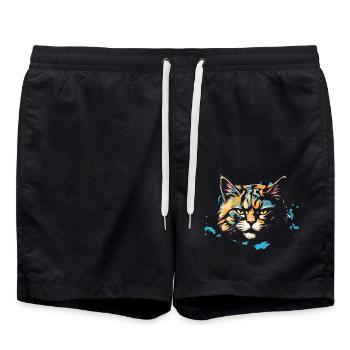Cats - Badeshorts - Schwarz - Vorne - AI Model Male 185 light (185cm)