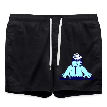 DJ Brown Bear Bear Grizzly Mixer Tie Party - Swim Trunks - black - Front - AI Model Male 185 light (185cm)