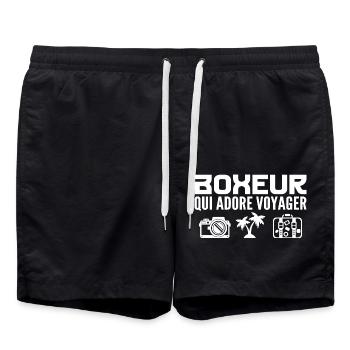 Voyageurs & Boxeurs : Passion & Découverte - Short de bain - noir - Devant - AI Model Male 185 light (185cm)