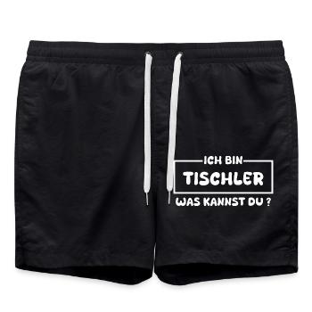 Profession : Charpentier - Short de bain - noir - Devant - AI Model Male 185 light (185cm)